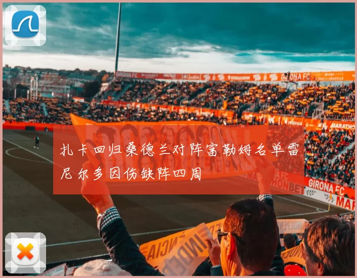 扎卡回归桑德兰对阵富勒姆名单雷尼尔多因伤缺阵四周